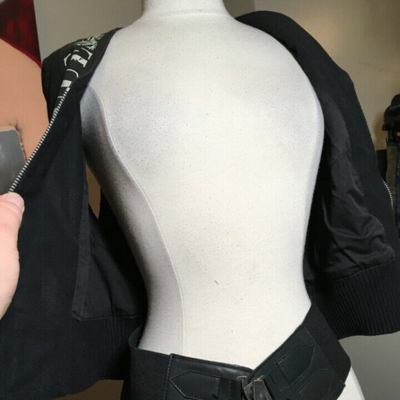 Blue System Black Cotton Flax Leather Trim Vest - Picture 8 of 12